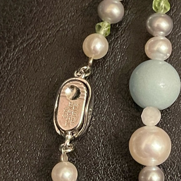 👛 Akoya Cultured Pearl & various stones 33” Necklace - Picture 4 of 16